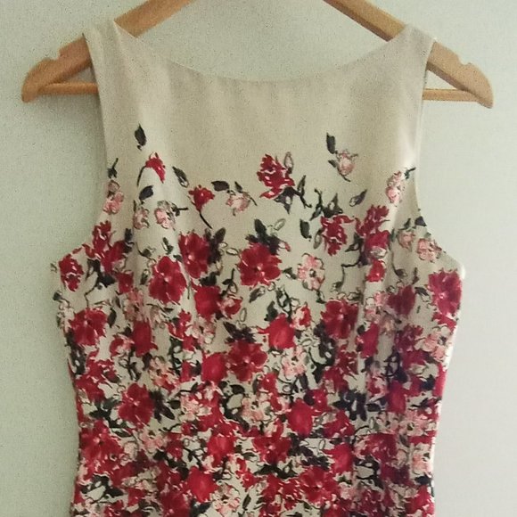 'ANN TAYLOR LOFT' Sleeveless Dress Size 8 Fully Lined 100% Cotton - Picture 1 of 15